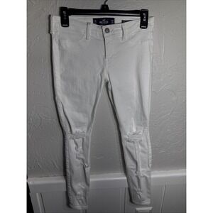 Hollister Jeans WMNS  3 Short/ 26x26 White Skinny Low Rise Crop Leggings Stretch